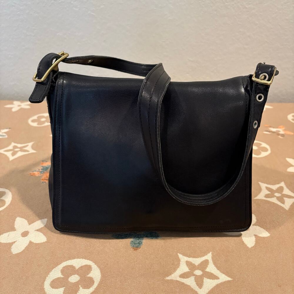 VTG Y2K 90s COACH LEGACY Shoulder Bag N J8Y9828 Black Cowhide Leather Classic